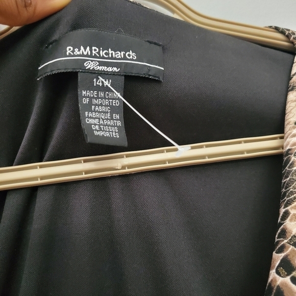 R&m Richards women dress animal print size 14W side zipper - Picture 8 of 15